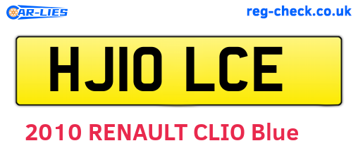 HJ10LCE are the vehicle registration plates.