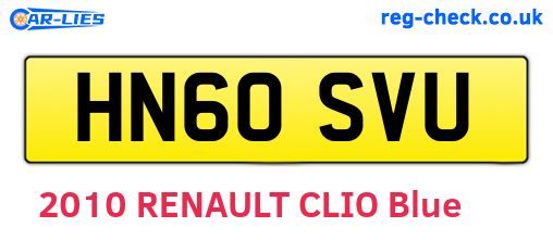 HN60SVU are the vehicle registration plates.