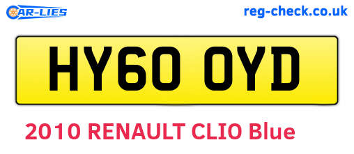 HY60OYD are the vehicle registration plates.