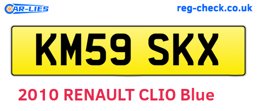 KM59SKX are the vehicle registration plates.