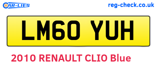 LM60YUH are the vehicle registration plates.