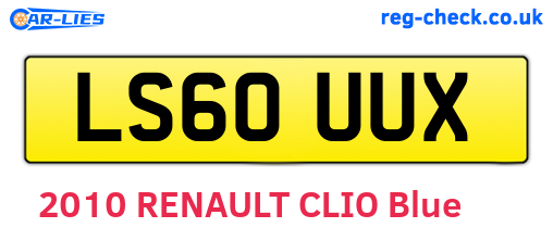 LS60UUX are the vehicle registration plates.