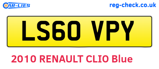 LS60VPY are the vehicle registration plates.