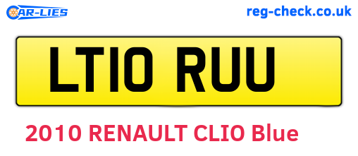 LT10RUU are the vehicle registration plates.