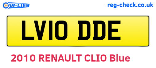 LV10DDE are the vehicle registration plates.