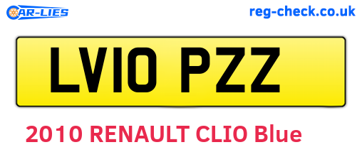 LV10PZZ are the vehicle registration plates.