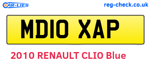 MD10XAP are the vehicle registration plates.