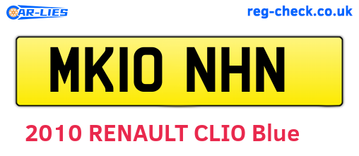 MK10NHN are the vehicle registration plates.