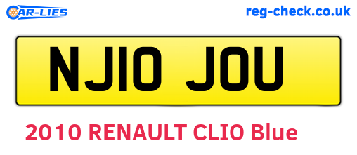 NJ10JOU are the vehicle registration plates.