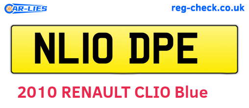 NL10DPE are the vehicle registration plates.