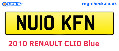 NU10KFN are the vehicle registration plates.