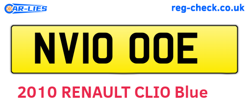 NV10OOE are the vehicle registration plates.