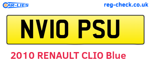 NV10PSU are the vehicle registration plates.