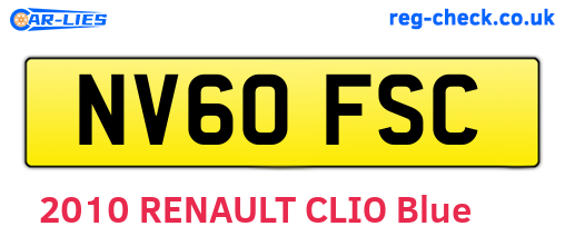 NV60FSC are the vehicle registration plates.