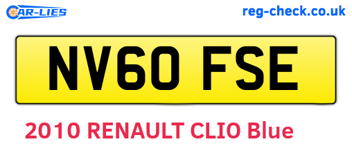 NV60FSE are the vehicle registration plates.