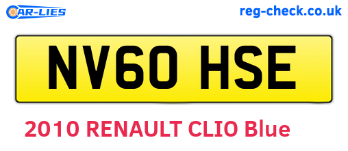 NV60HSE are the vehicle registration plates.