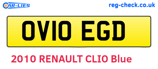 OV10EGD are the vehicle registration plates.