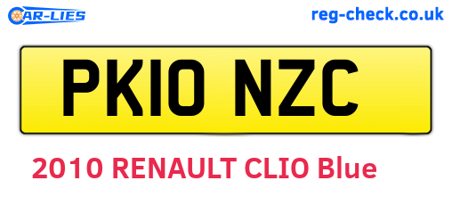 PK10NZC are the vehicle registration plates.