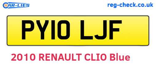 PY10LJF are the vehicle registration plates.