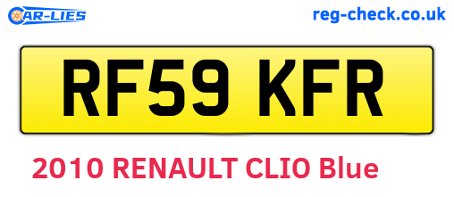 RF59KFR are the vehicle registration plates.
