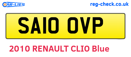 SA10OVP are the vehicle registration plates.