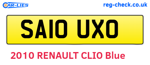 SA10UXO are the vehicle registration plates.