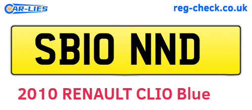 SB10NND are the vehicle registration plates.