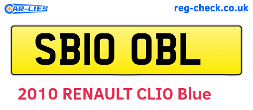 SB10OBL are the vehicle registration plates.