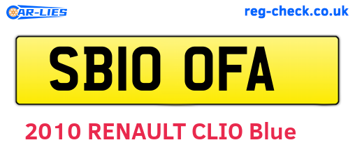SB10OFA are the vehicle registration plates.