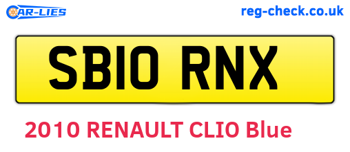 SB10RNX are the vehicle registration plates.