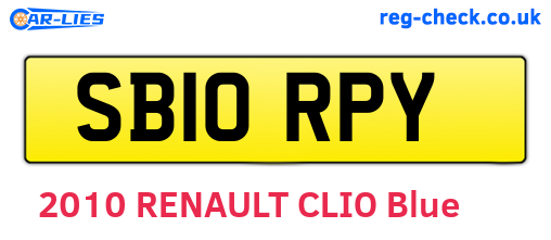 SB10RPY are the vehicle registration plates.