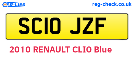SC10JZF are the vehicle registration plates.