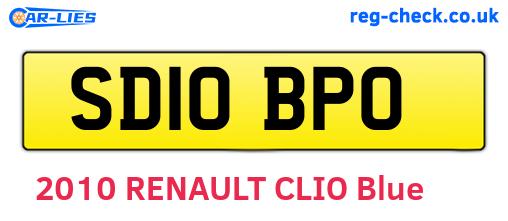 SD10BPO are the vehicle registration plates.