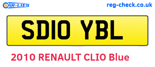 SD10YBL are the vehicle registration plates.