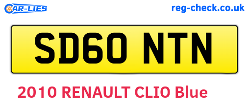 SD60NTN are the vehicle registration plates.