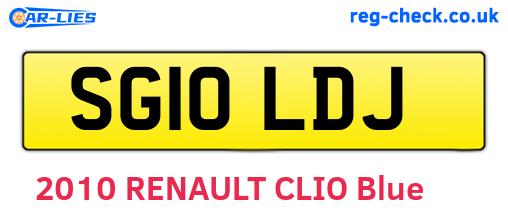 SG10LDJ are the vehicle registration plates.