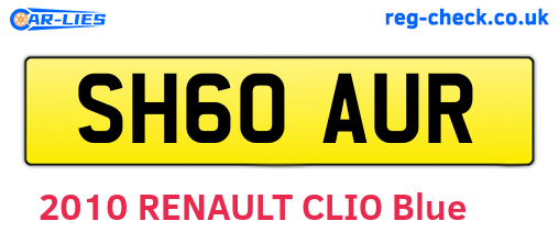 SH60AUR are the vehicle registration plates.