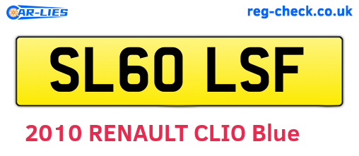 SL60LSF are the vehicle registration plates.