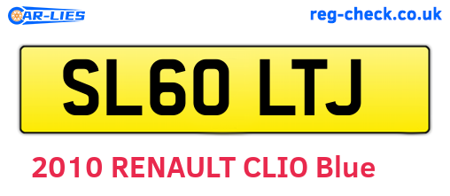 SL60LTJ are the vehicle registration plates.
