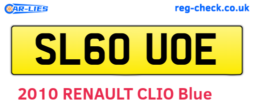 SL60UOE are the vehicle registration plates.