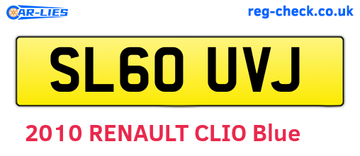 SL60UVJ are the vehicle registration plates.