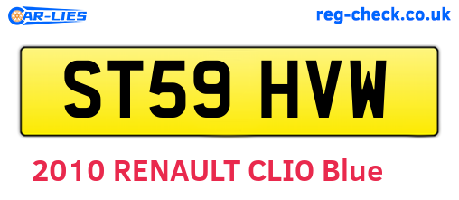ST59HVW are the vehicle registration plates.
