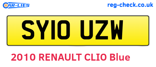 SY10UZW are the vehicle registration plates.