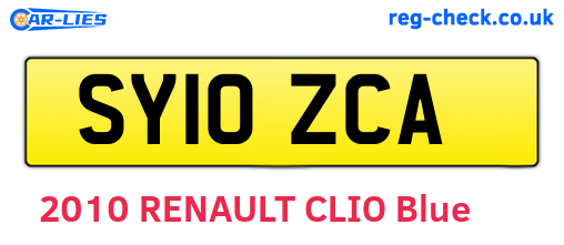 SY10ZCA are the vehicle registration plates.