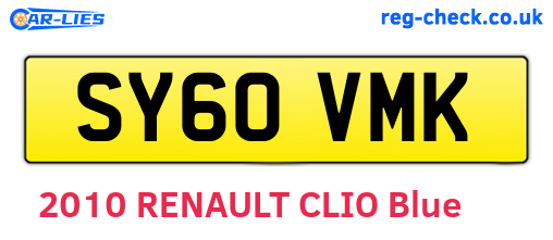 SY60VMK are the vehicle registration plates.