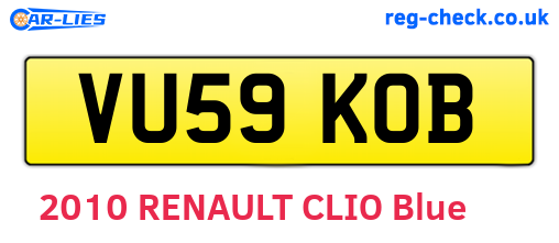 VU59KOB are the vehicle registration plates.