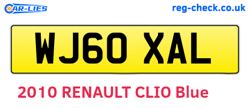 WJ60XAL are the vehicle registration plates.