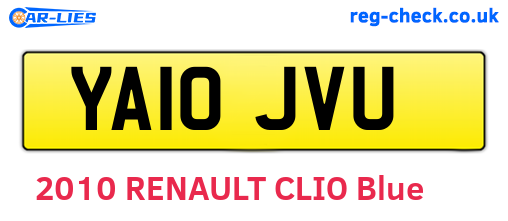 YA10JVU are the vehicle registration plates.