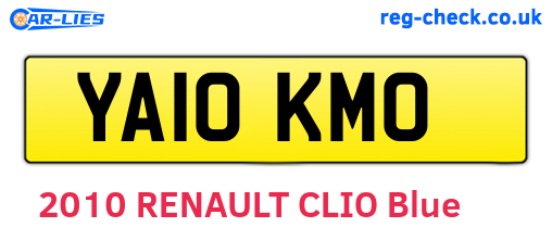 YA10KMO are the vehicle registration plates.