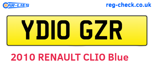 YD10GZR are the vehicle registration plates.